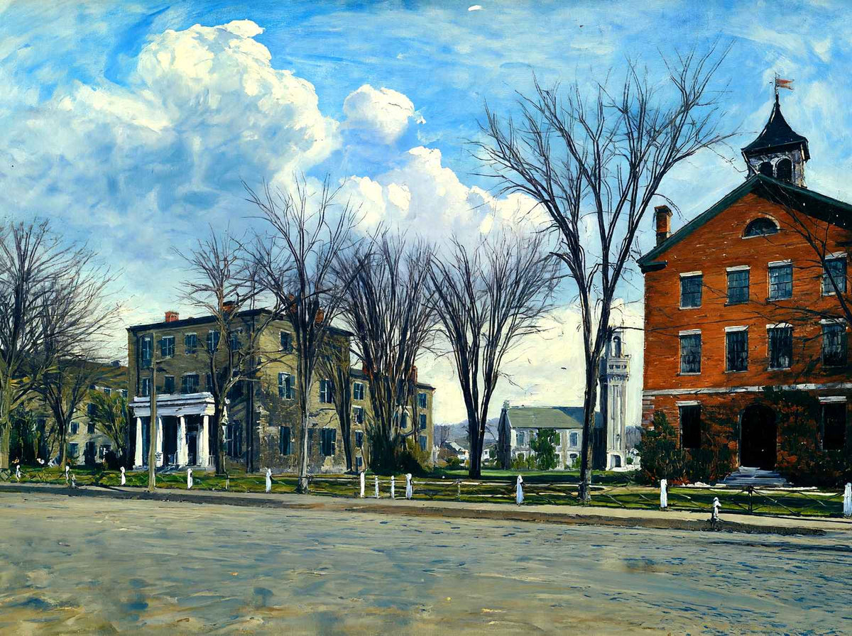 Williston Seminary, Easthampton, Massachusetts in 1909 Art Print (7 Sizes)