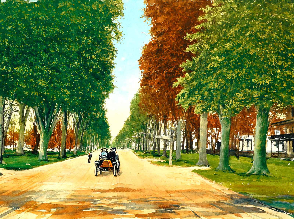 Main Street, Northfield, Massachusetts in 1907 Art Print (7 Sizes)