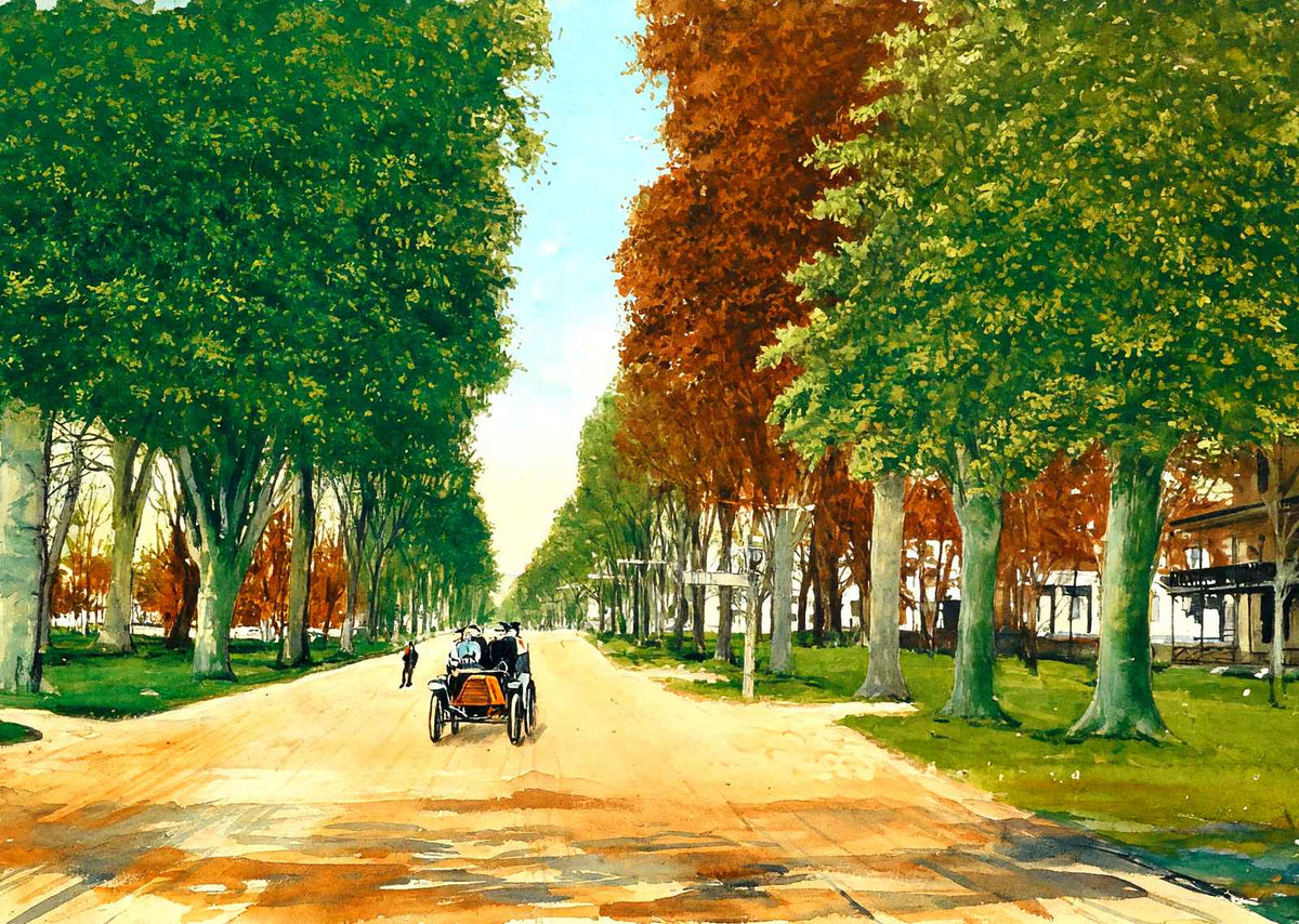Main Street, Northfield, Massachusetts in 1907 Art Print (7 Sizes)