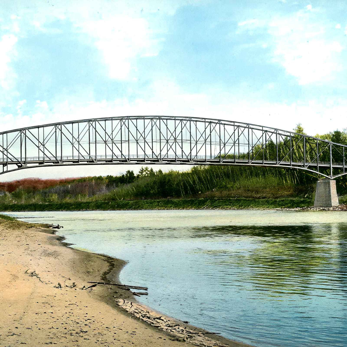Schell Memorial Bridge, Northfield, MA in 1907 Vintage Print (7 Sizes)