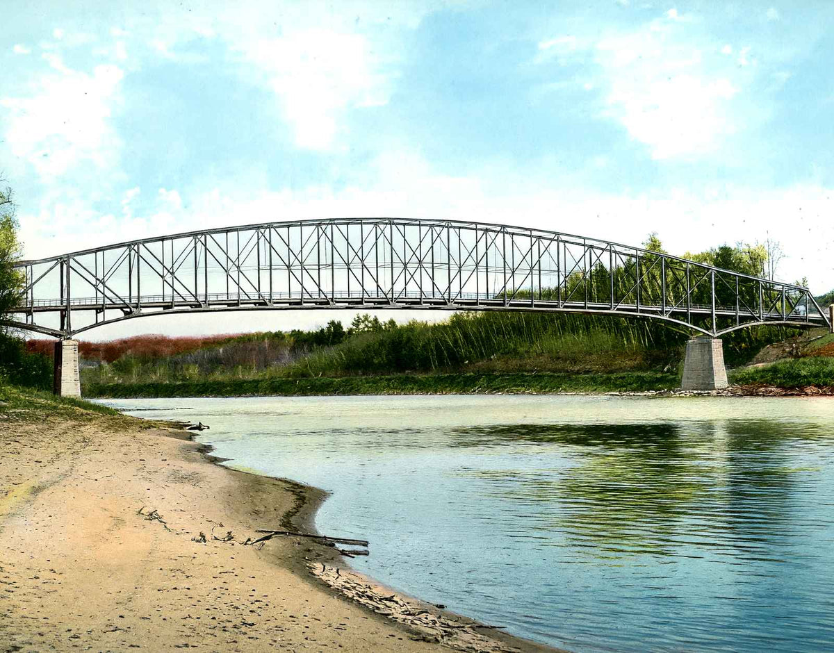 Schell Memorial Bridge, Northfield, MA in 1907 Vintage Print (7 Sizes)