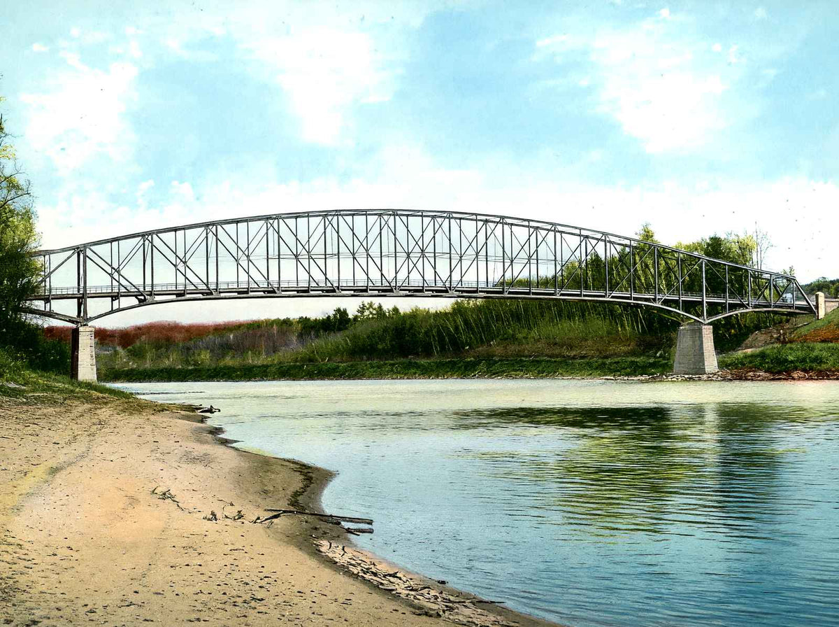 Schell Memorial Bridge, Northfield, MA in 1907 Vintage Print (7 Sizes)