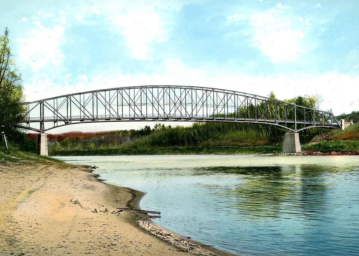 Schell Memorial Bridge, Northfield, MA in 1907 Vintage Print (7 Sizes)
