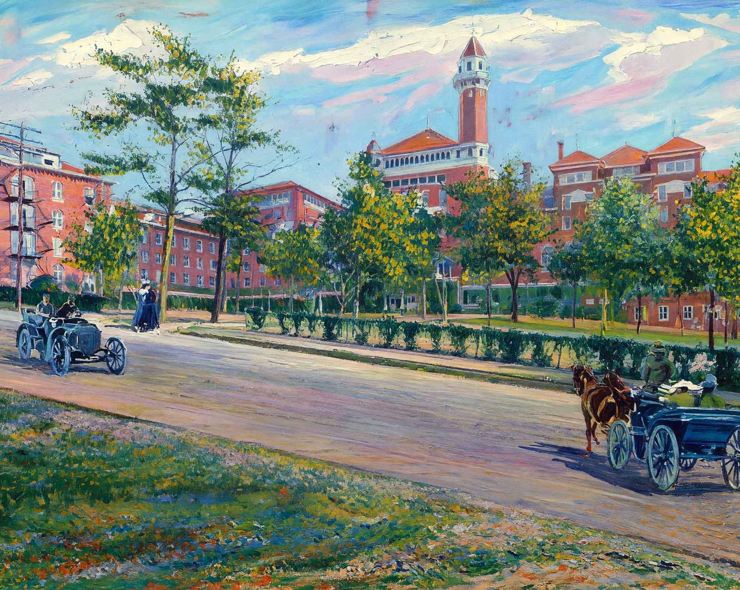 Eastman Hotel in Hot Springs in 1906 painting