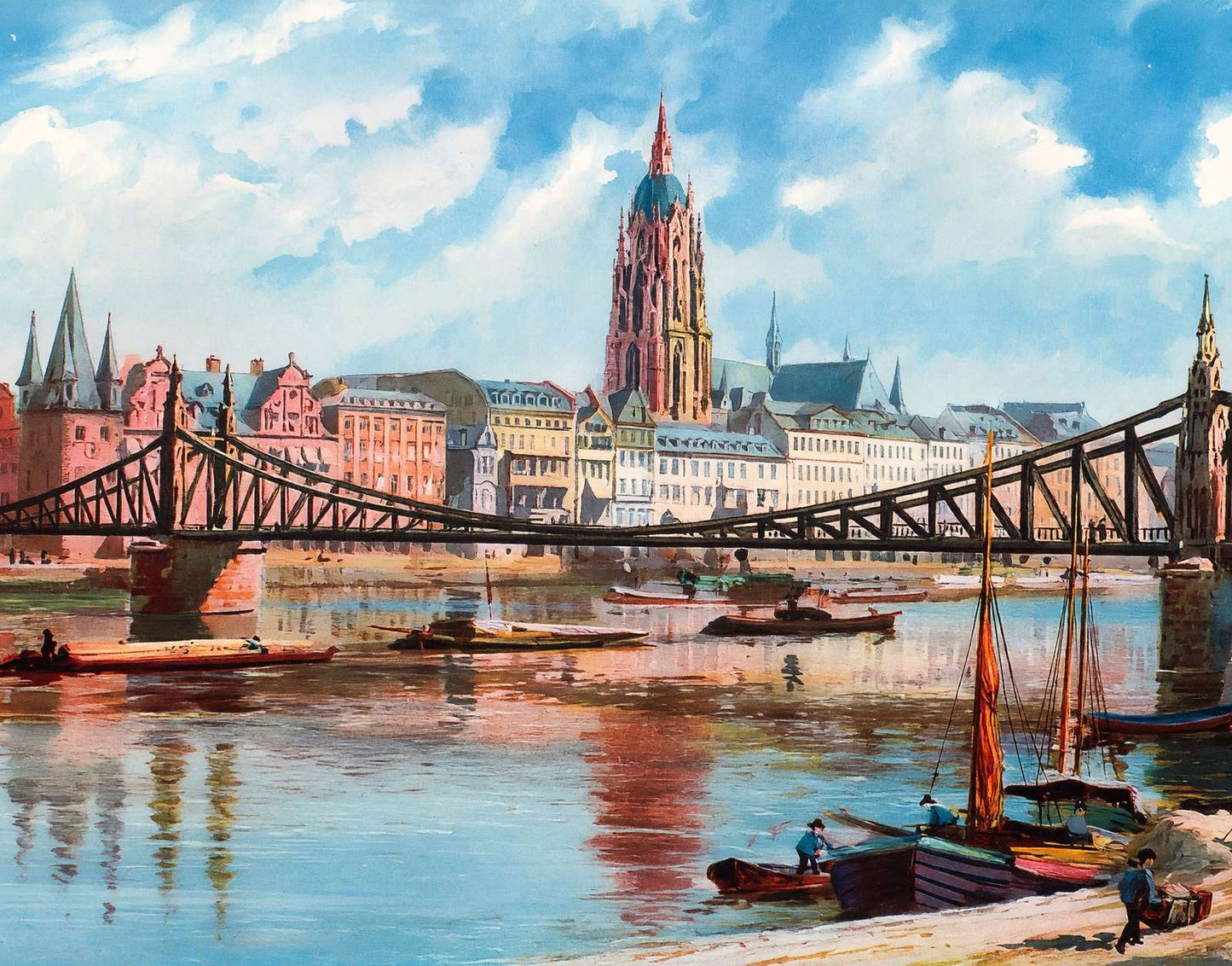Eiserner Steg Frankfurt Vintage Print (7 Sizes) - Enhanced