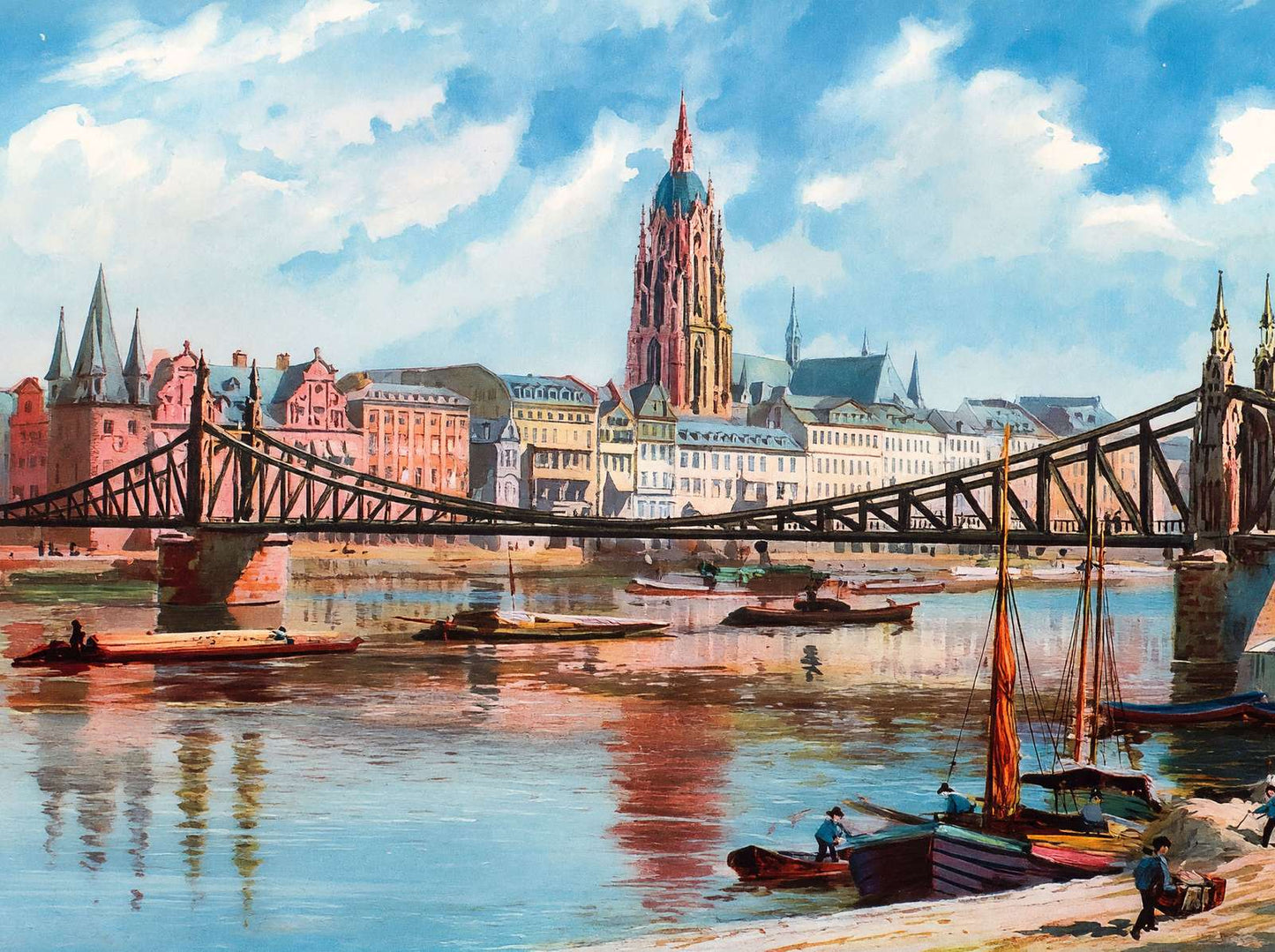 Eiserner Steg Frankfurt Vintage Print (7 Sizes) - Enhanced