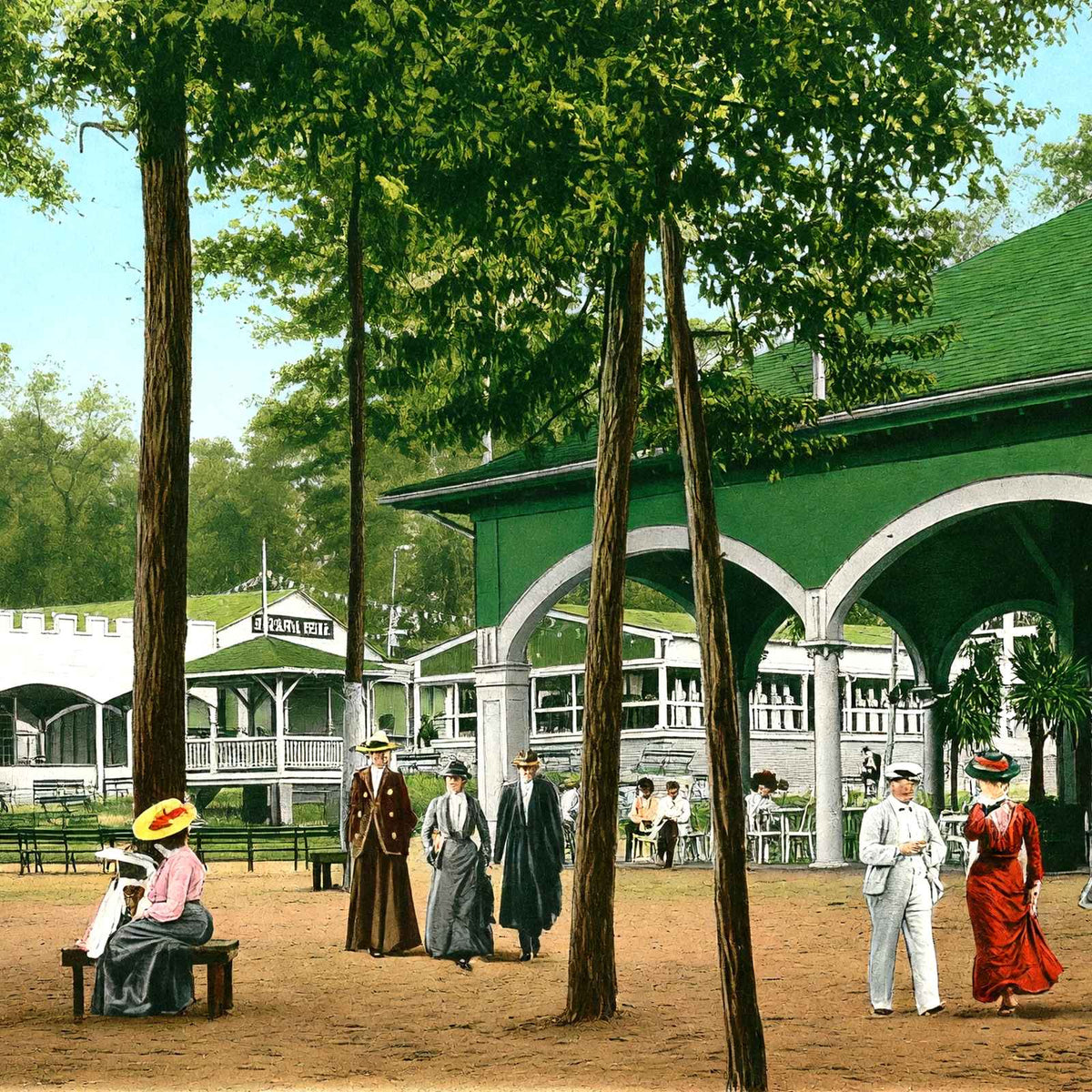 Electric Park Montgomery Alabama in 1906 Vintage Print (7 Sizes) - Retouched