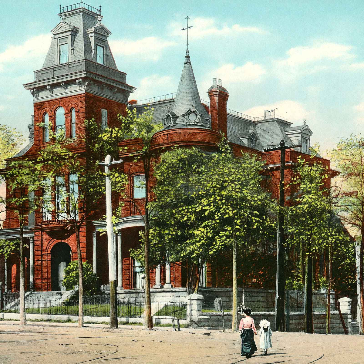 Elks Club Birmingham Alabama in 1906 Vintage Print (7 Sizes) - Restored
