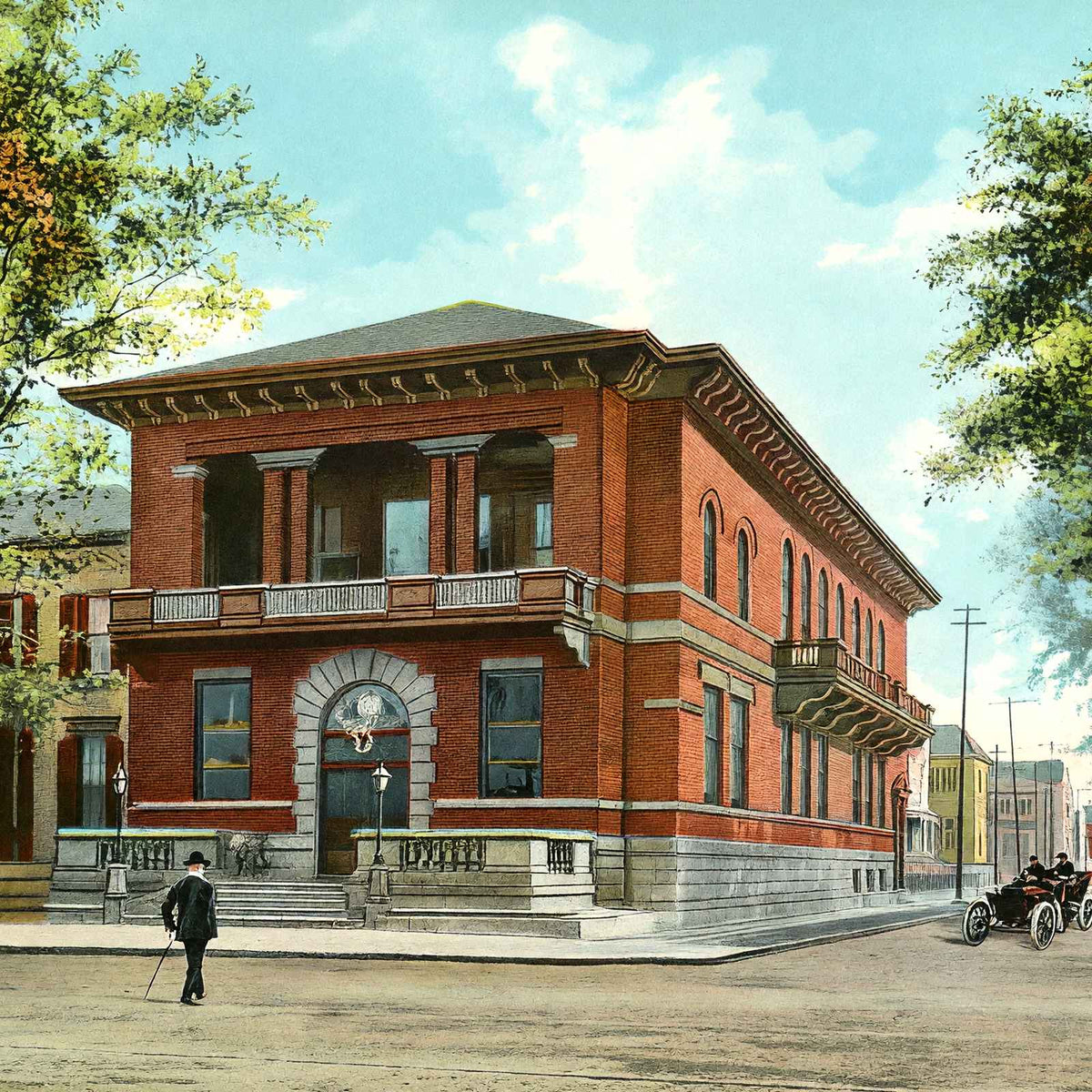 Elks Club Mobile Alabama in 1905 Vintage Print (7 Sizes) - Restored