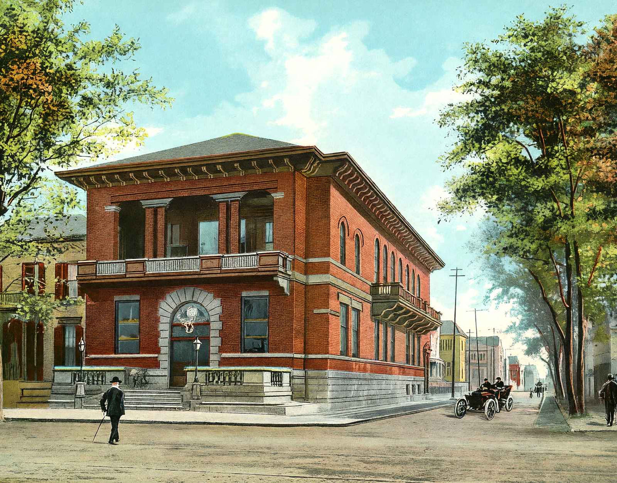 Elks Club Mobile Alabama in 1905 Vintage Print (7 Sizes) - Restored