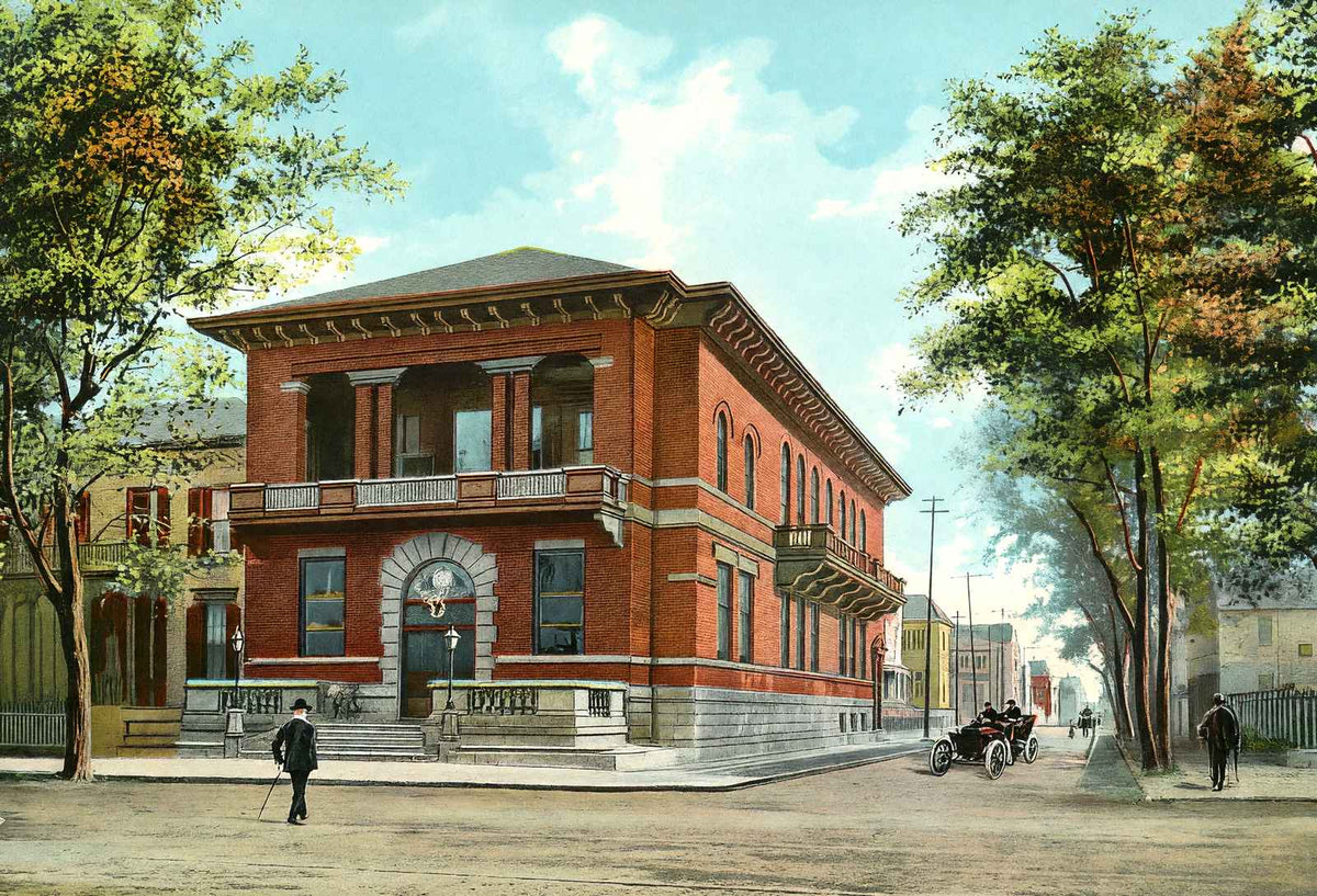 Elks Club Mobile Alabama in 1905 Vintage Print (7 Sizes) - Restored