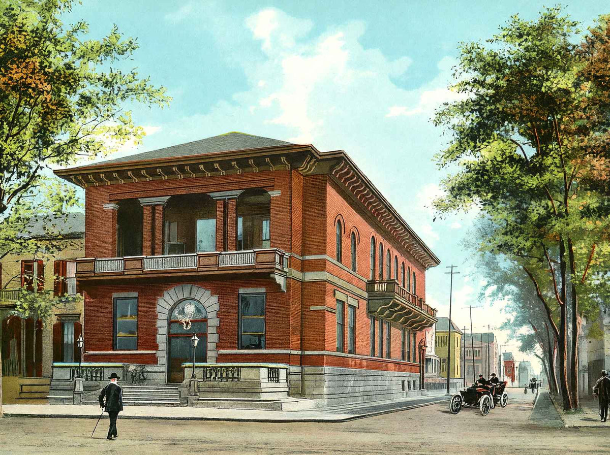 Elks Club Mobile Alabama in 1905 Vintage Print (7 Sizes) - Restored