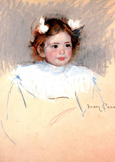 Ellen with Bows in Her Hair, Looking Right Art Print 1899 by Cassatt (6 Sizes)