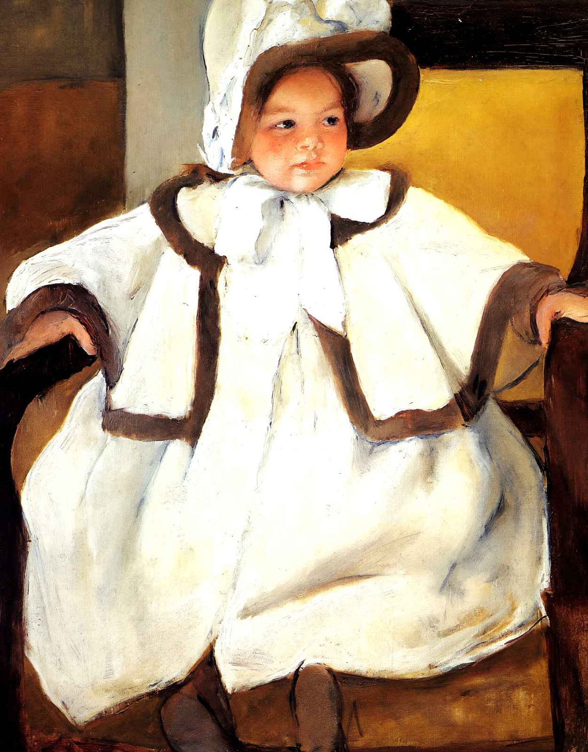 Ellen Mary Cassatt in a White Coat Art Print 1896 by Mary Cassatt (6 Sizes)