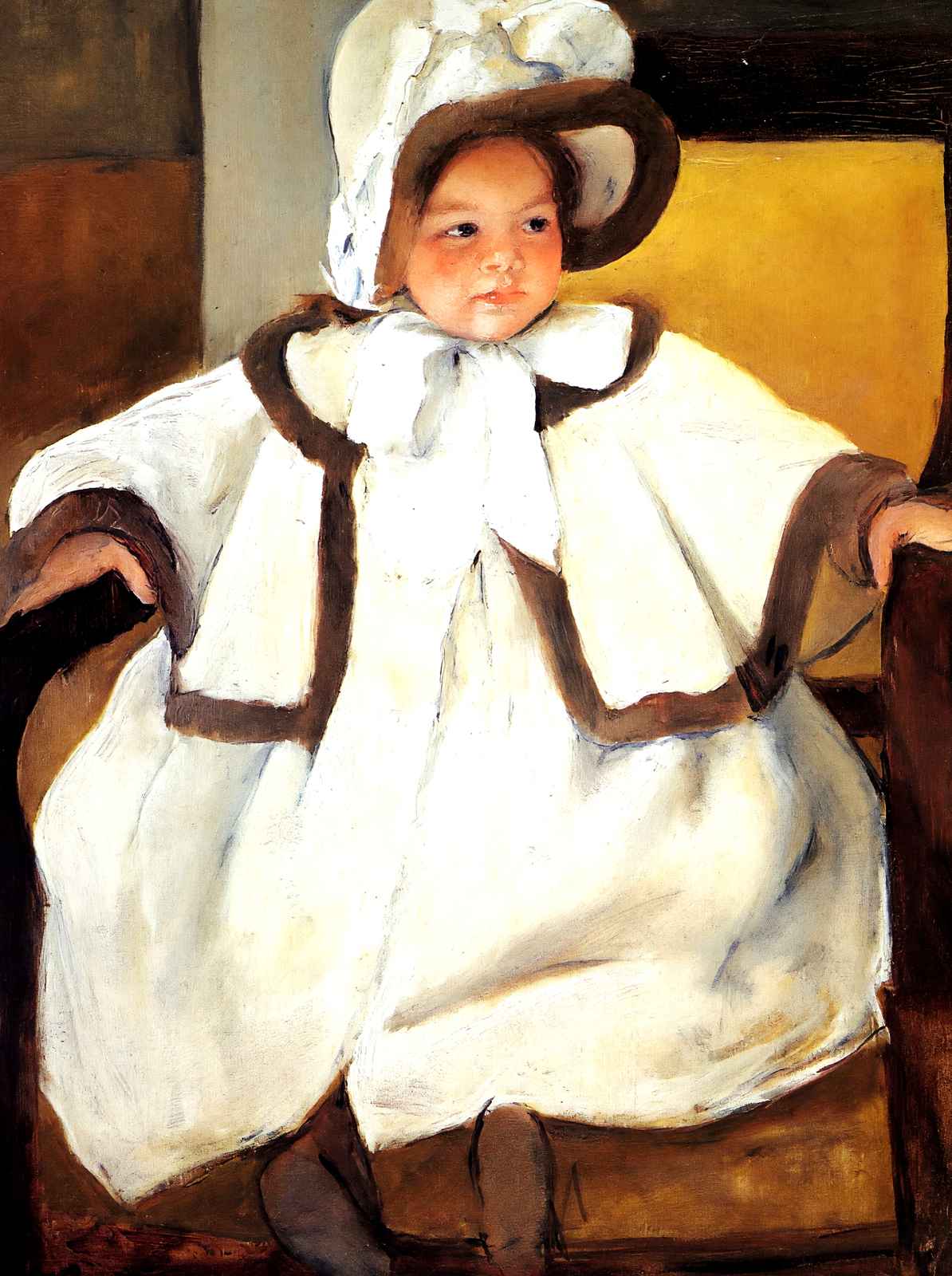 Ellen Mary Cassatt in a White Coat Art Print 1896 by Mary Cassatt (6 Sizes)
