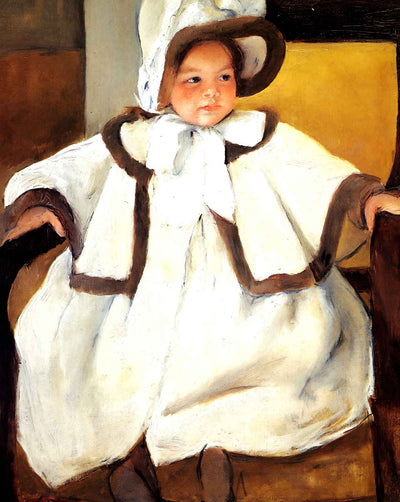 Ellen Mary Cassatt in a White Coat art print by Mary Cassatt (1896)