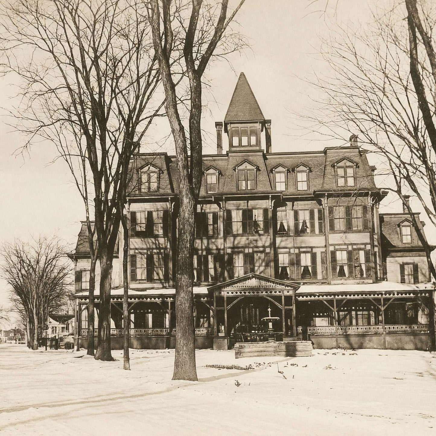Elmwood Hotel Waterville Maine in 1905 Vintage Print (7 Sizes) - Restored