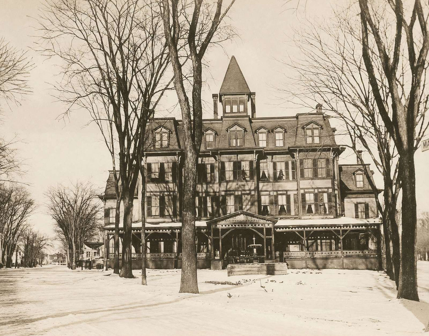 Elmwood Hotel Waterville Maine in 1905 Vintage Print (7 Sizes) - Restored