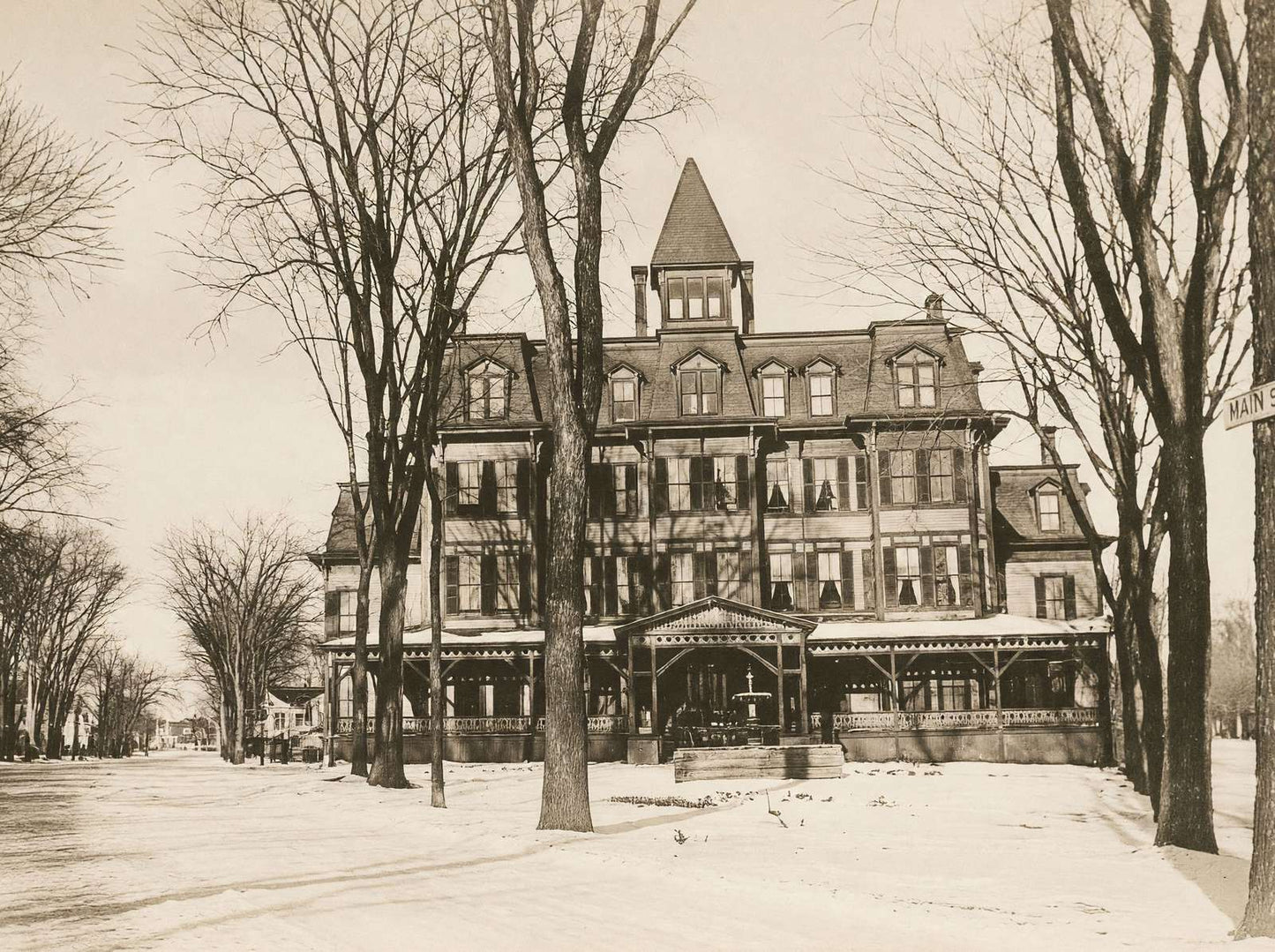 Elmwood Hotel Waterville Maine in 1905 Vintage Print (7 Sizes) - Restored