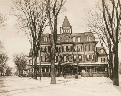 Elmwood Hotel in Waterville in 1905 vintage print