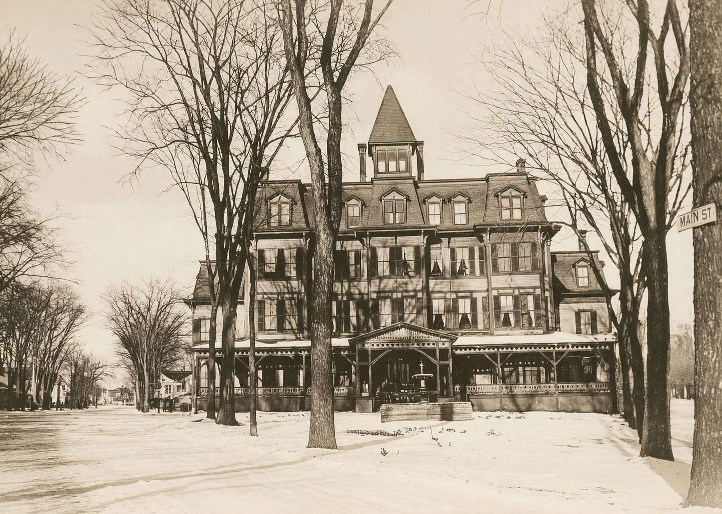 Elmwood Hotel Waterville Maine in 1905 Vintage Print (7 Sizes) - Restored