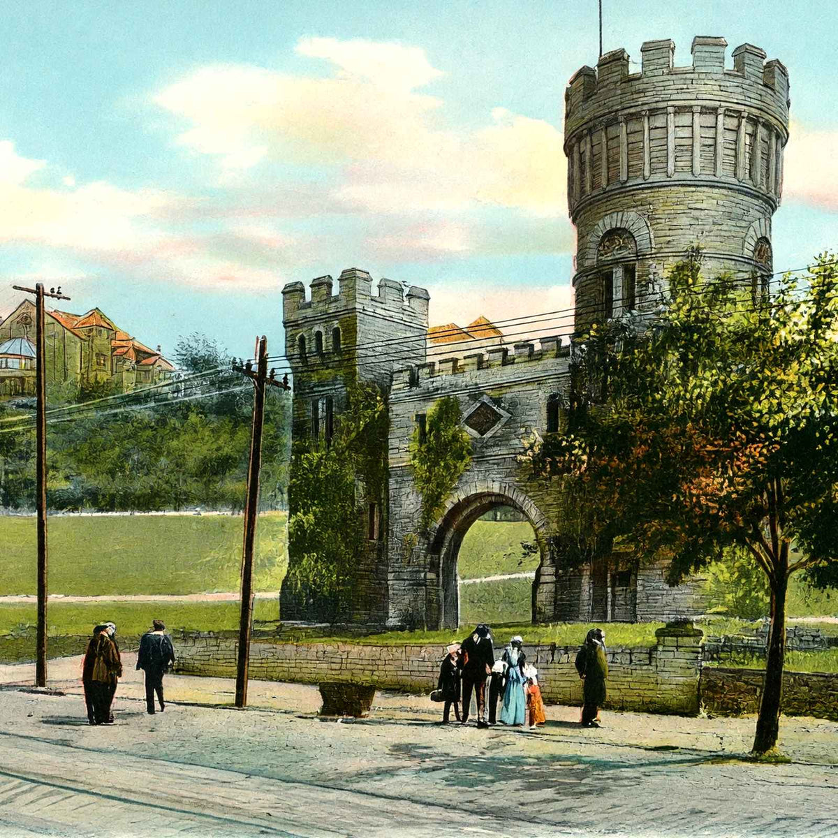 Elsinore Gate Eden Park Cincinnati in 1906 Vintage Print (7 Sizes)