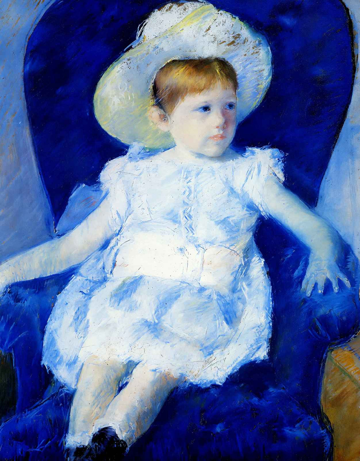 Elsie in a Blue Chair Art Print 1880 Painting by Mary Cassatt (6 Sizes)