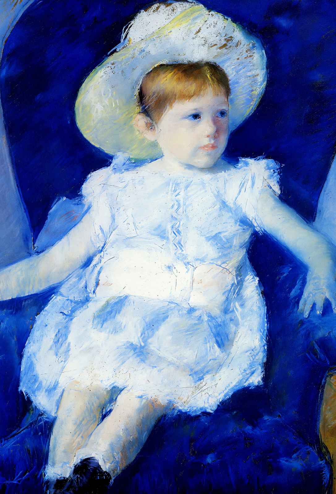 Elsie in a Blue Chair Art Print 1880 Painting by Mary Cassatt (6 Sizes)