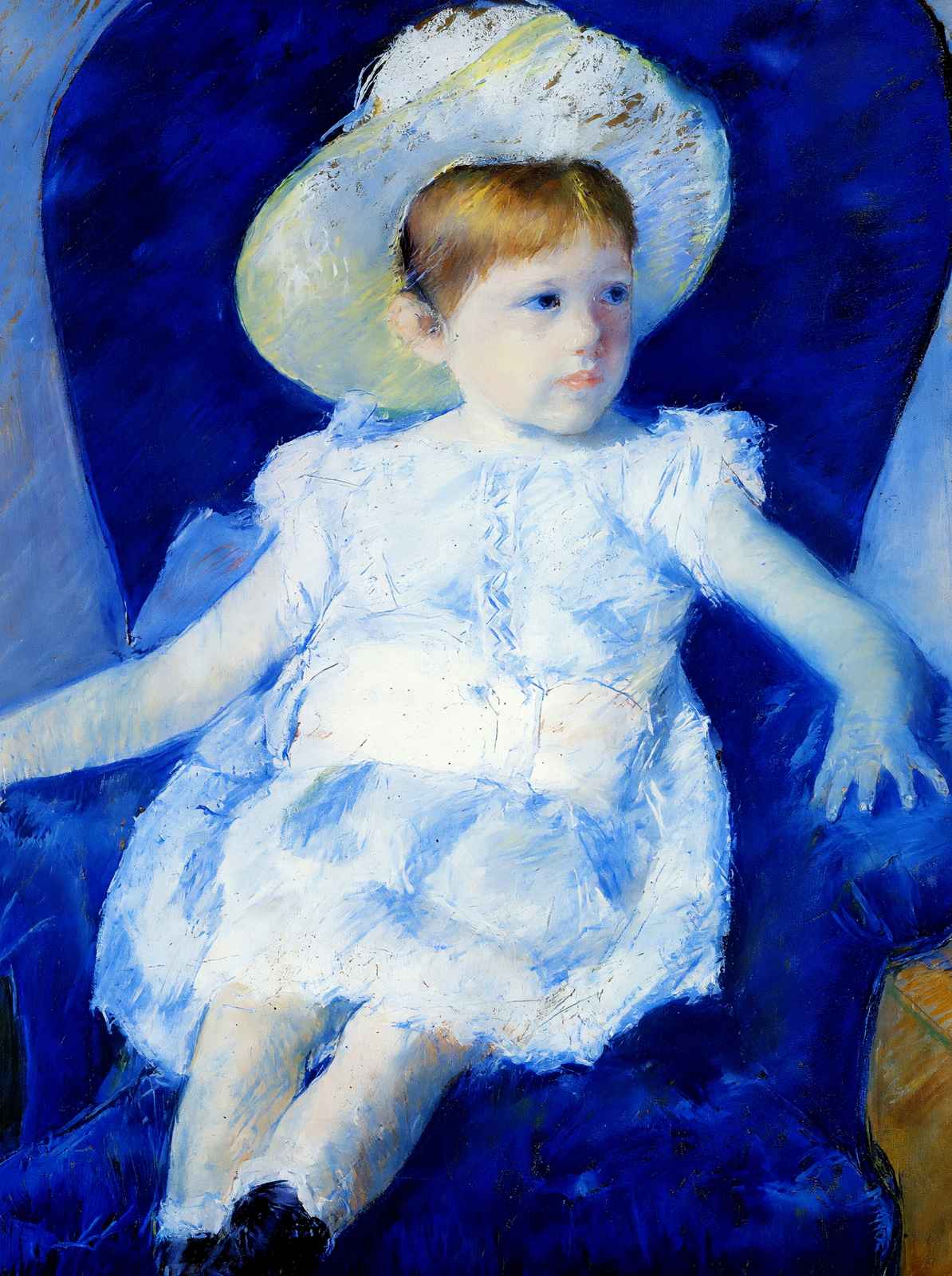 Elsie in a Blue Chair Art Print 1880 Painting by Mary Cassatt (6 Sizes)