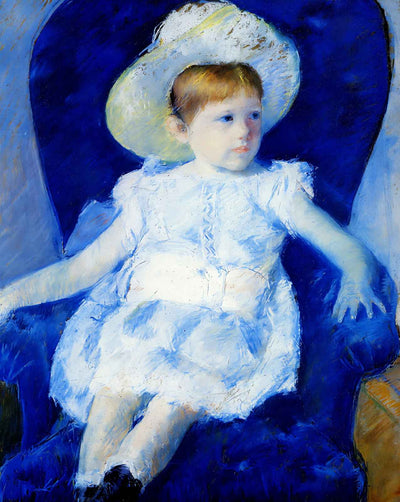 Elsie in a Blue Chair art print by Mary Cassatt (1880)