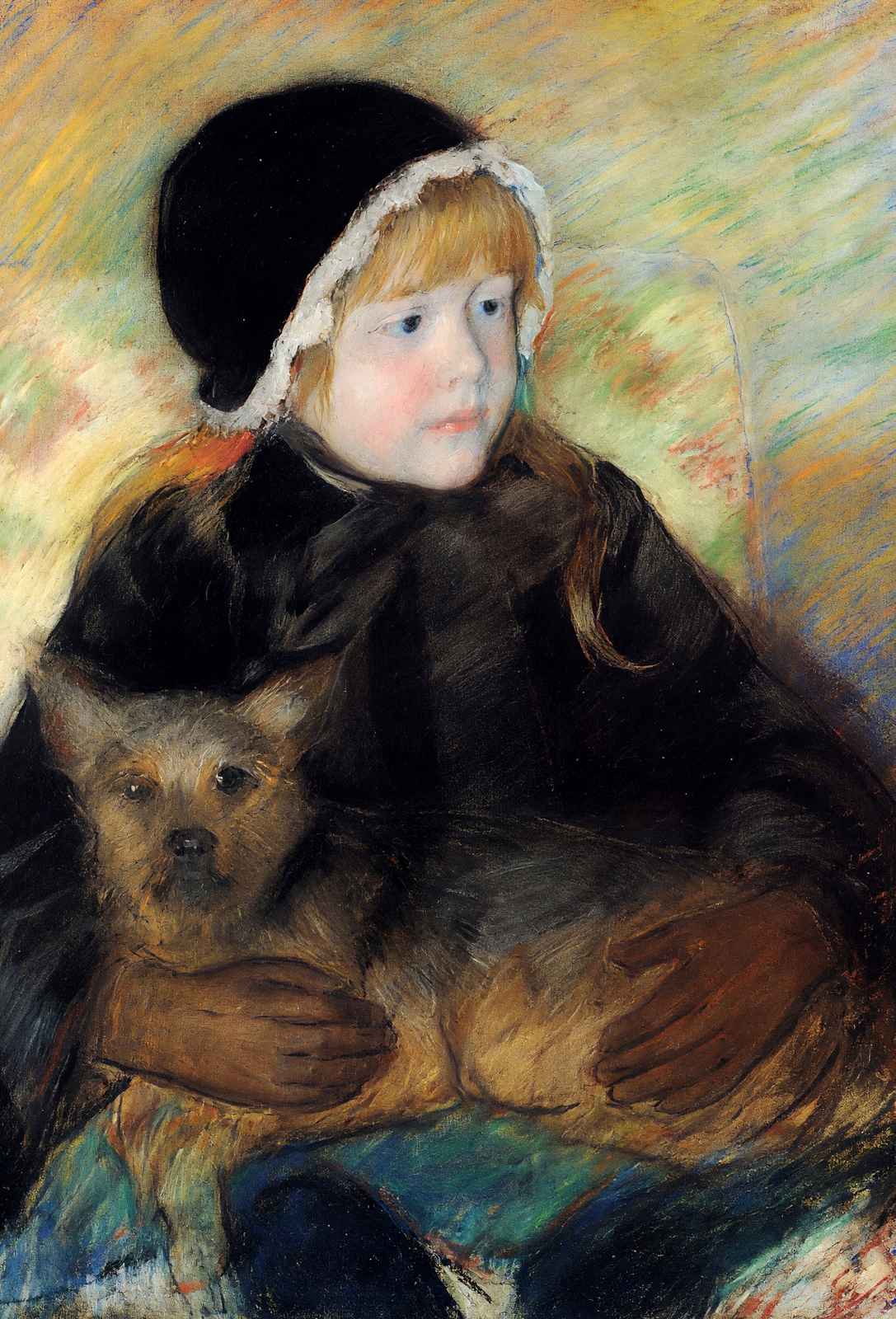 Elsie Cassatt Holding a Big Dog Art Print 1880 by Mary Cassatt (6 Sizes)