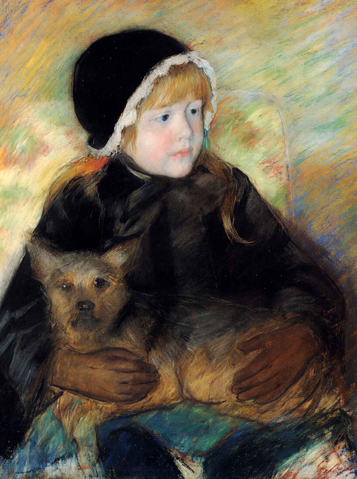 Elsie Cassatt Holding a Big Dog Art Print 1880 by Mary Cassatt (6 Sizes)
