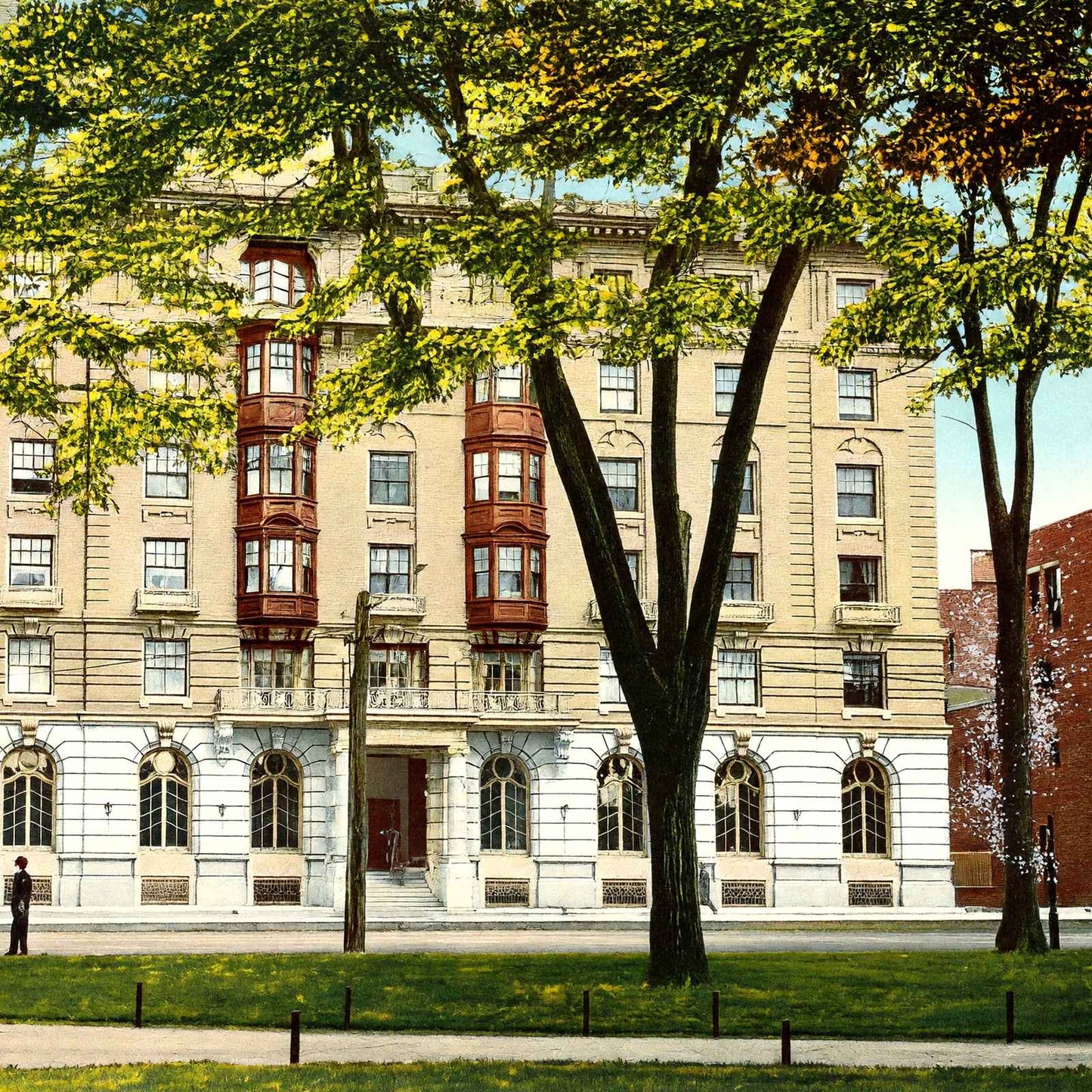 Elton Hotel Waterbury CT in 1907 Vintage Print (7 Sizes) - Restored