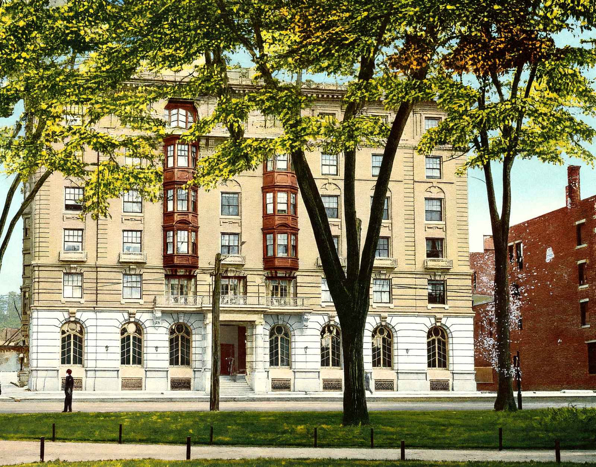 Elton Hotel Waterbury CT in 1907 Vintage Print (7 Sizes) - Restored