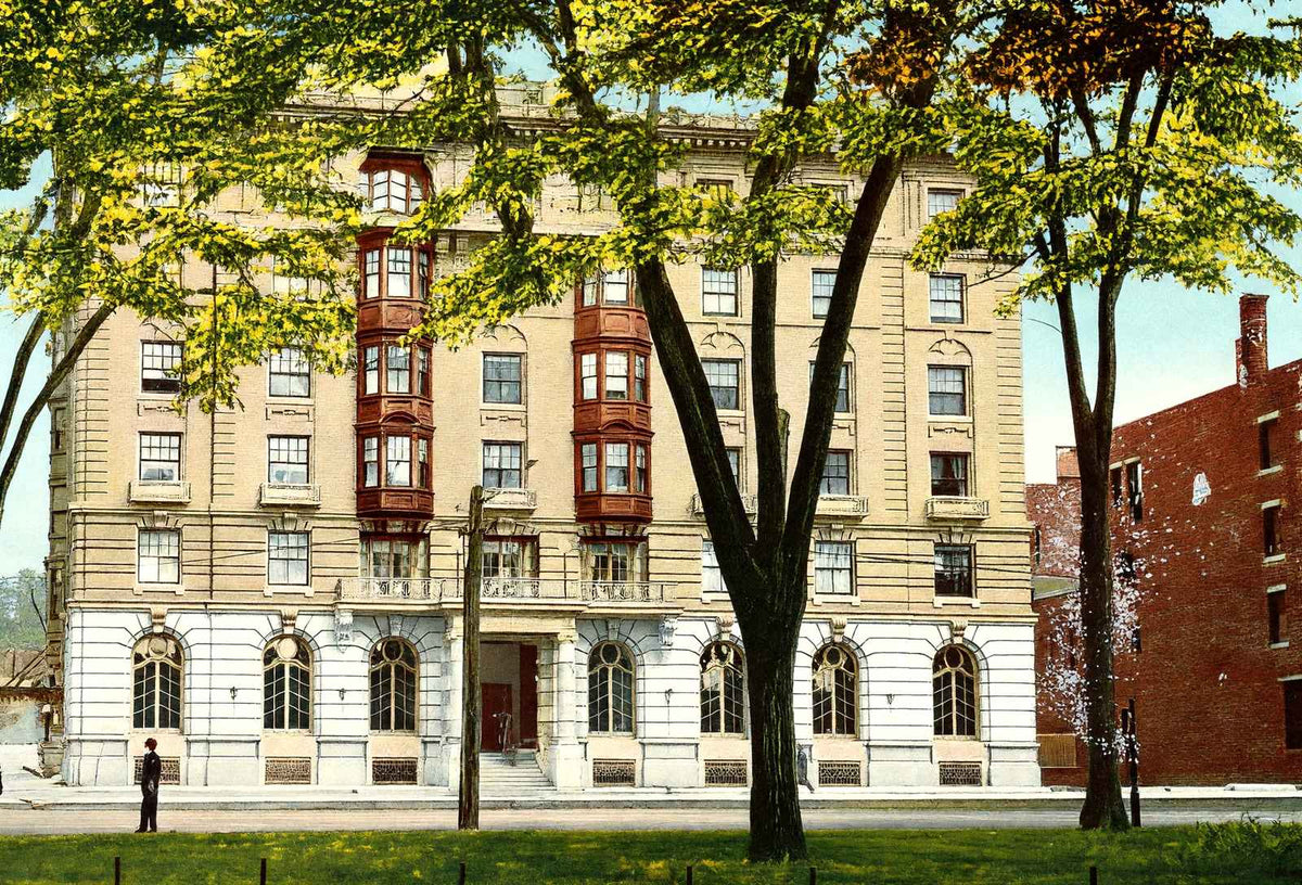 Elton Hotel Waterbury CT in 1907 Vintage Print (7 Sizes) - Restored