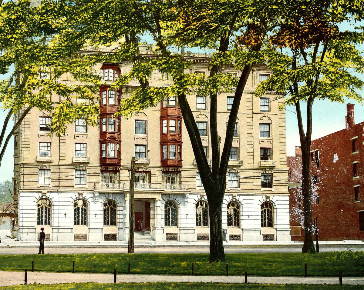 Elton Hotel in Waterbury in 1907 vintage print