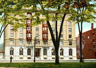 Elton Hotel Waterbury CT in 1907 Vintage Print (7 Sizes) - Restored