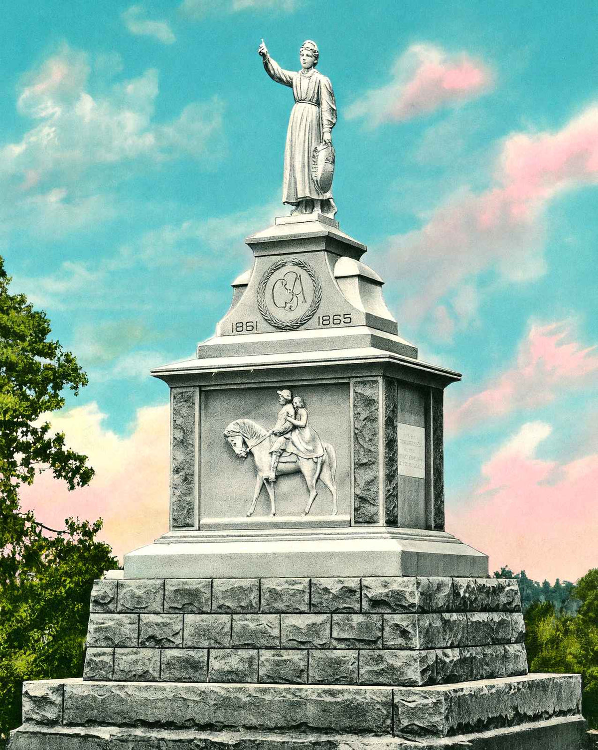 Emma Sansom Monument in Gadsden vintage print