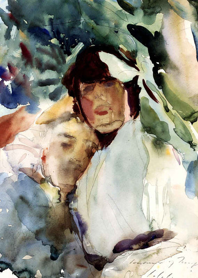 Ena Wertheimer with Antonio Mancini 1904 by Sargent Art Print (6 Sizes)