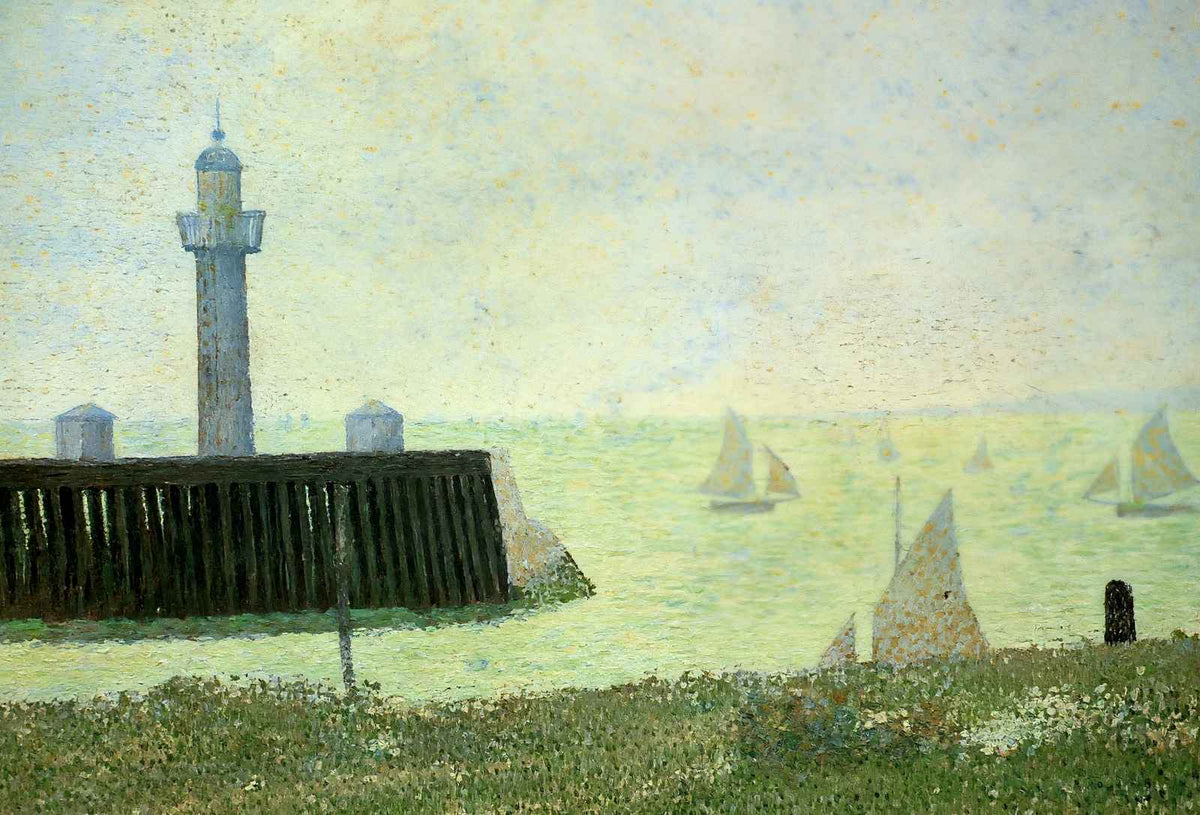 End of the Jetty, Honfleur Art Print 1886 Painting by Georges Seurat (6 Sizes)