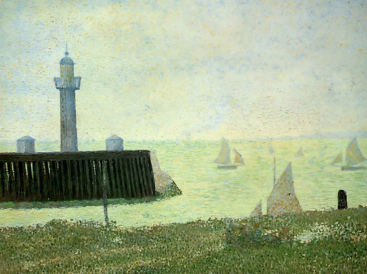 End of the Jetty, Honfleur Art Print 1886 Painting by Georges Seurat (6 Sizes)