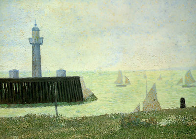 End of the Jetty, Honfleur Art Print 1886 Painting by Georges Seurat (6 Sizes)