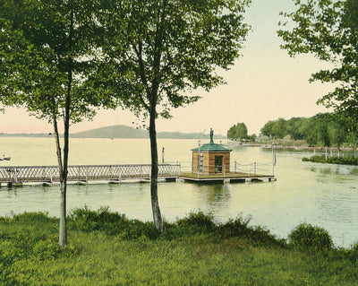 Endicott Rock in the Weirs in 1908 vintage print