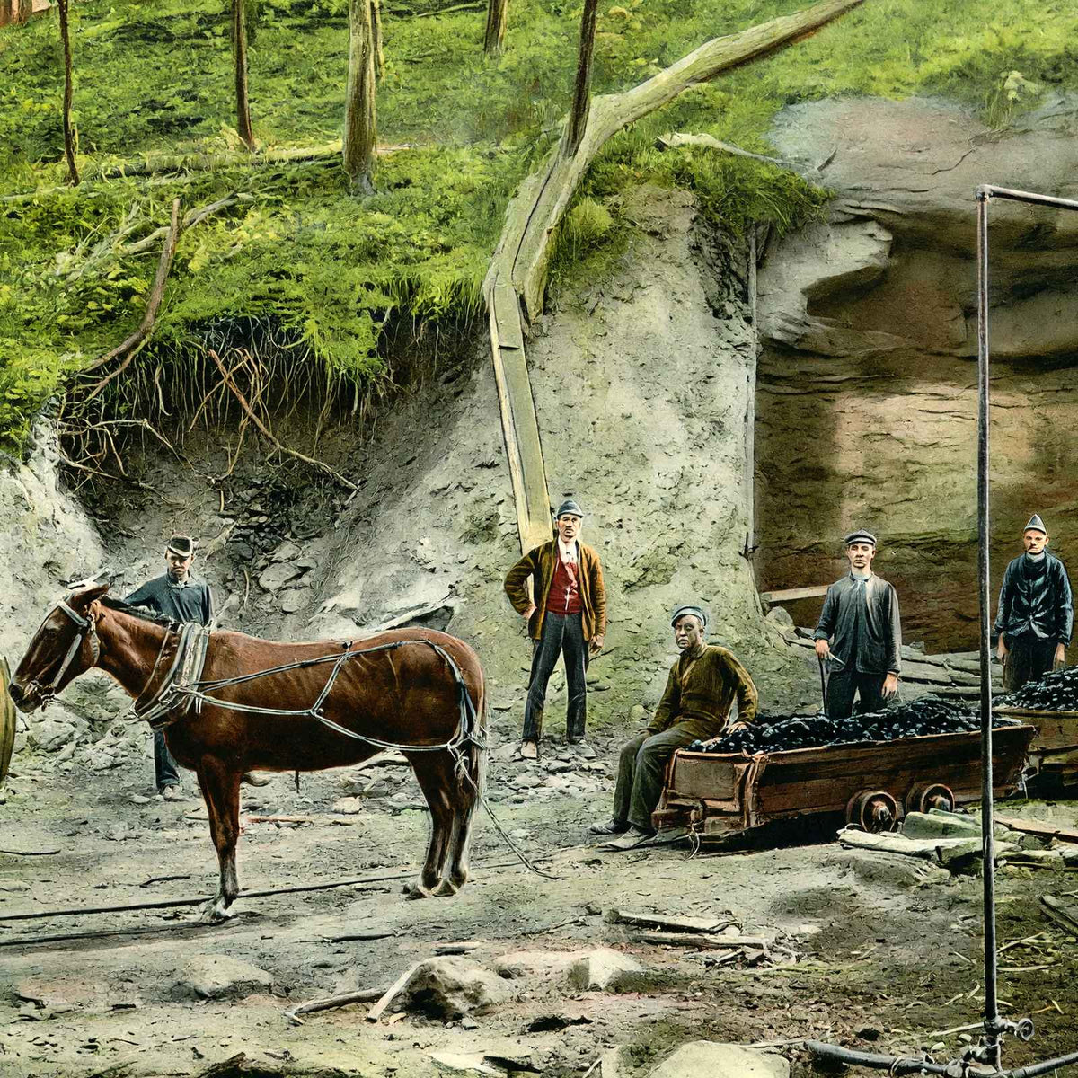 Entrance to an Alabama Coal Mine in 1906 Vintage Print (7 Sizes) - Acid Free