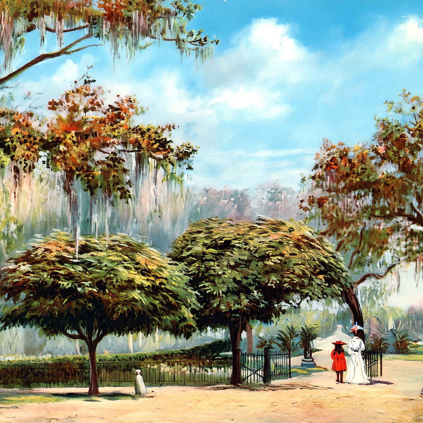 Entrance to City Park New Orleans in 1907 Vintage Print (7 Sizes)