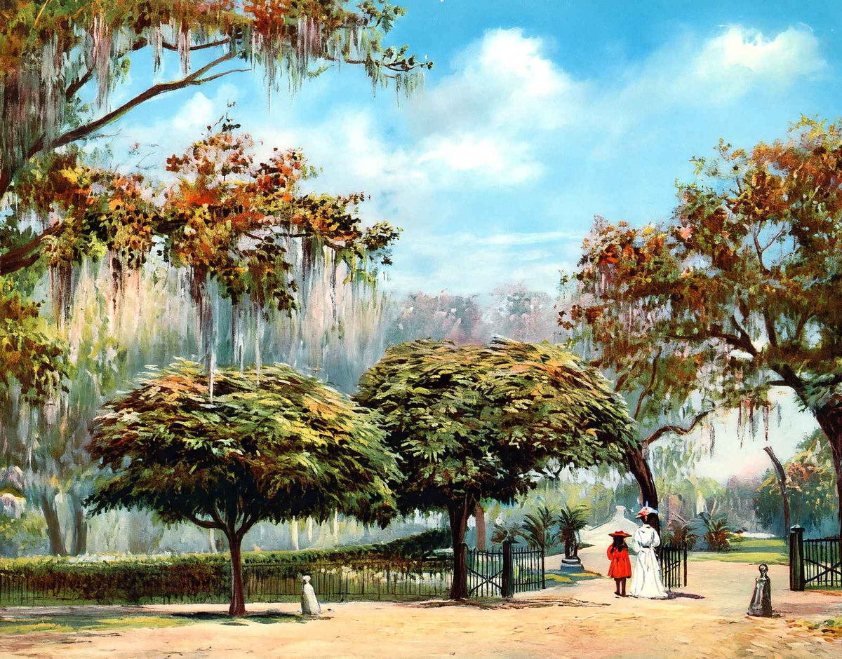 Entrance to City Park New Orleans in 1907 Vintage Print (7 Sizes)
