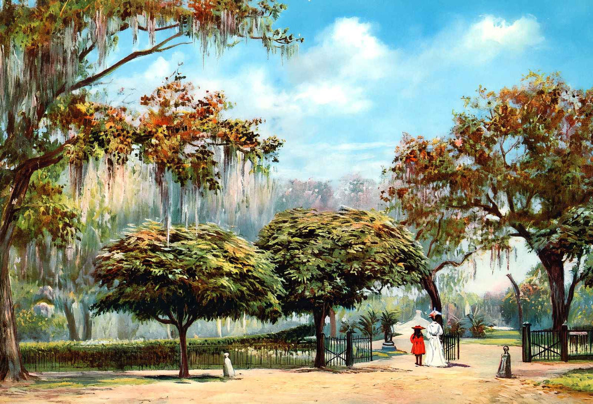 Entrance to City Park New Orleans in 1907 Vintage Print (7 Sizes)