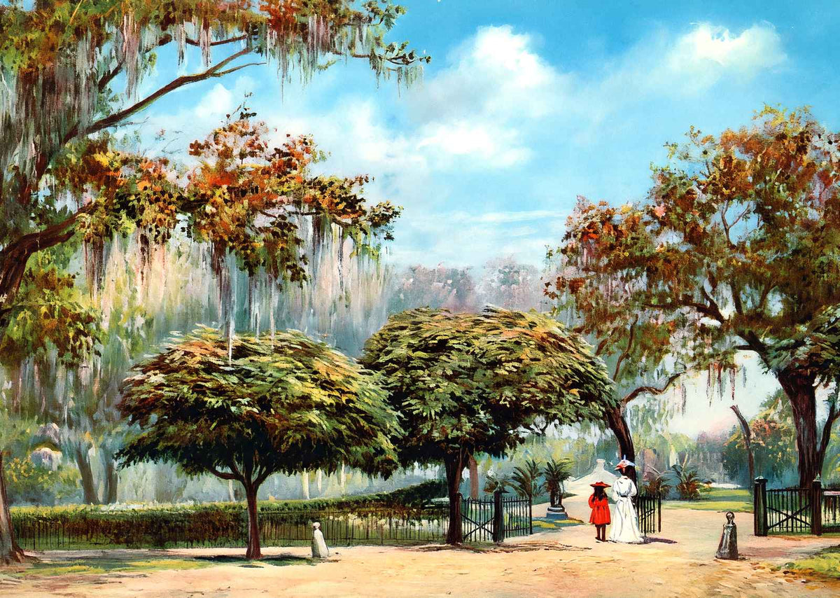 Entrance to City Park New Orleans in 1907 Vintage Print (7 Sizes)