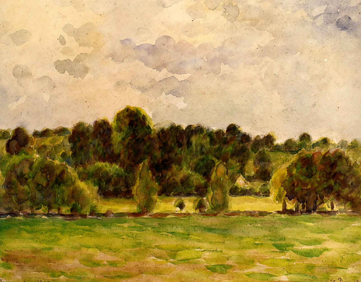 Eragny, Twilight Art Print 1890 Painting by Camille Pissarro (6 Sizes)