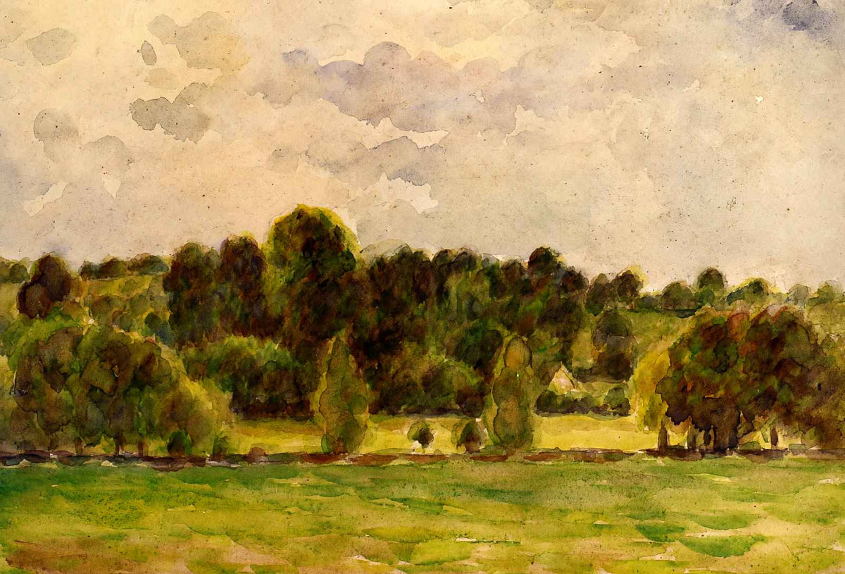 Eragny, Twilight Art Print 1890 Painting by Camille Pissarro (6 Sizes)